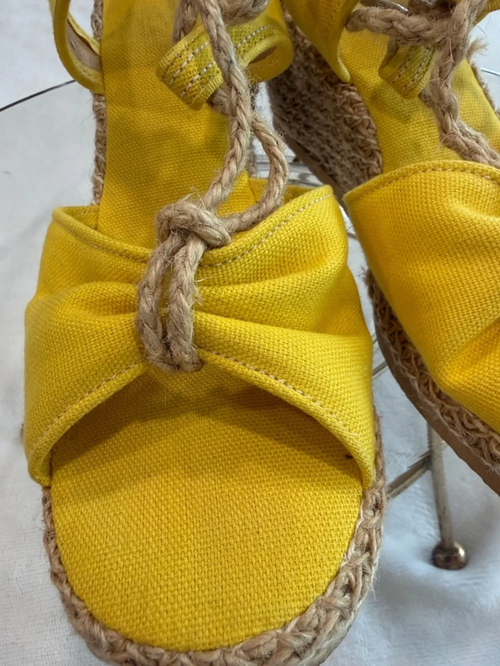 Yellow Women’s Espadrille Platform Sandals
